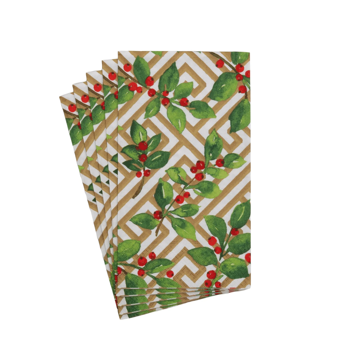 SERVILLETA VISITA HOLLY AND FRETWORK WHITE X8290