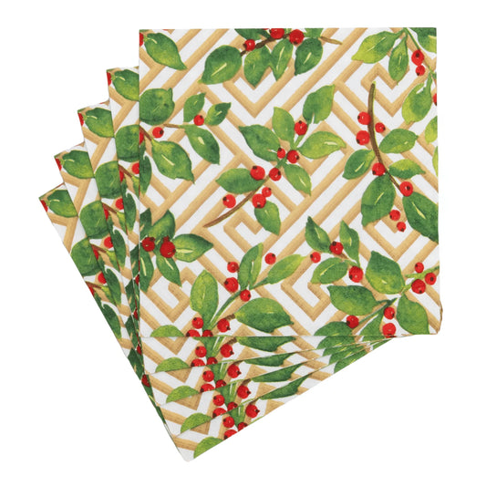 SERVILLETA CENA HOLLY AND FRETWORK WHITE X829148