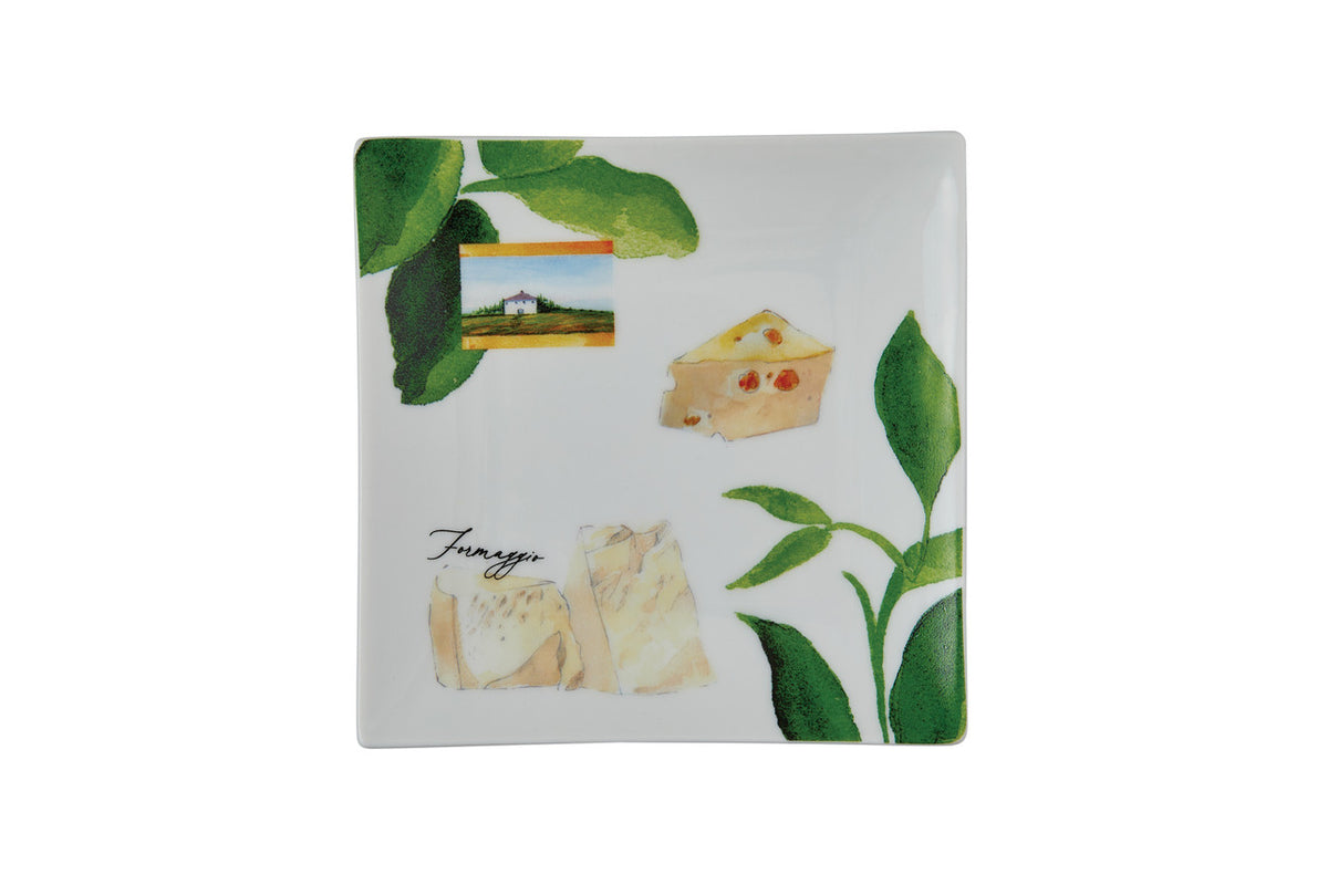 Plato cuadrado Antipasto Sfizioso Cheese porcelana X8299