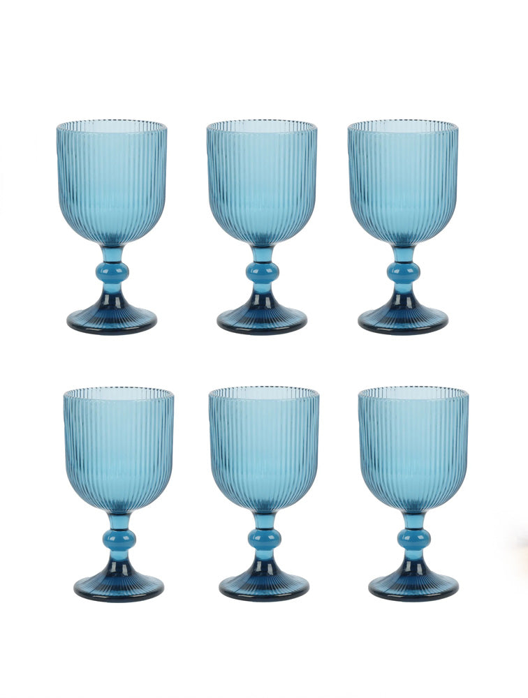 COPAS DE VIDRIO AZULES SET X6 CNAB014