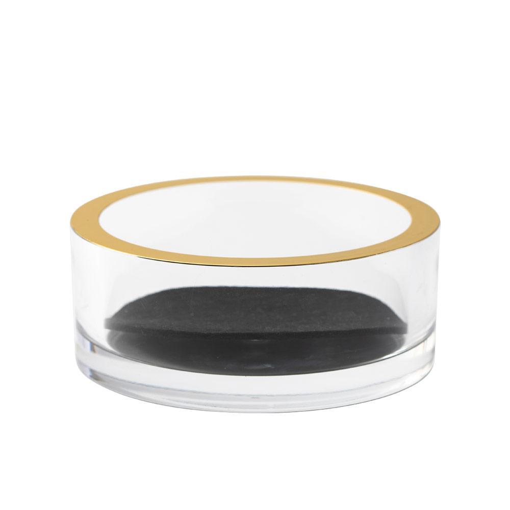 BASE DE ACRILICO CON BORDE DORADO PARA BOTELLA DE VINO X6863