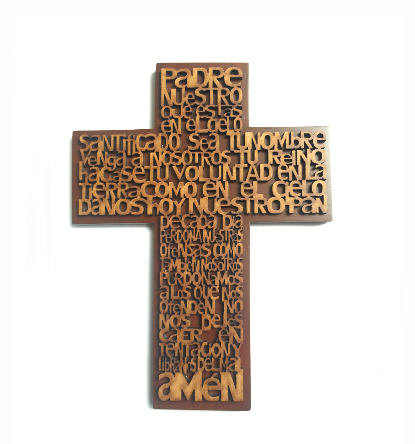 CRUZ PADRE NUESTRO MARRON N0578