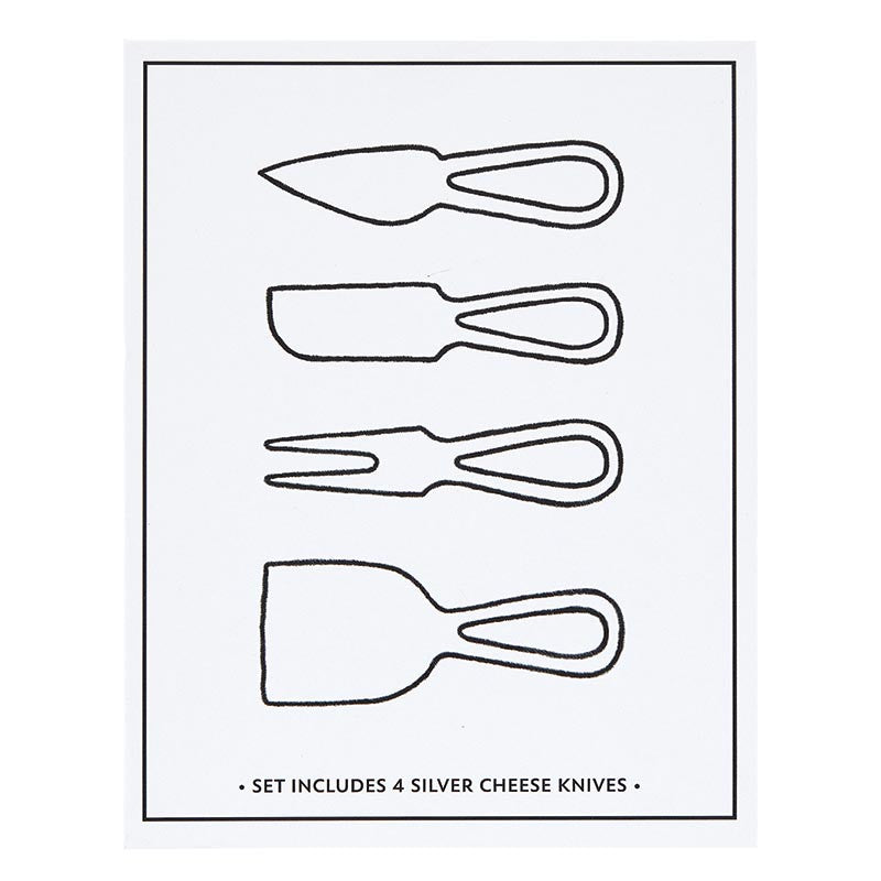 SET 4 CUBIERTOS DE METAL PARA QUESO EN CAJA X8310