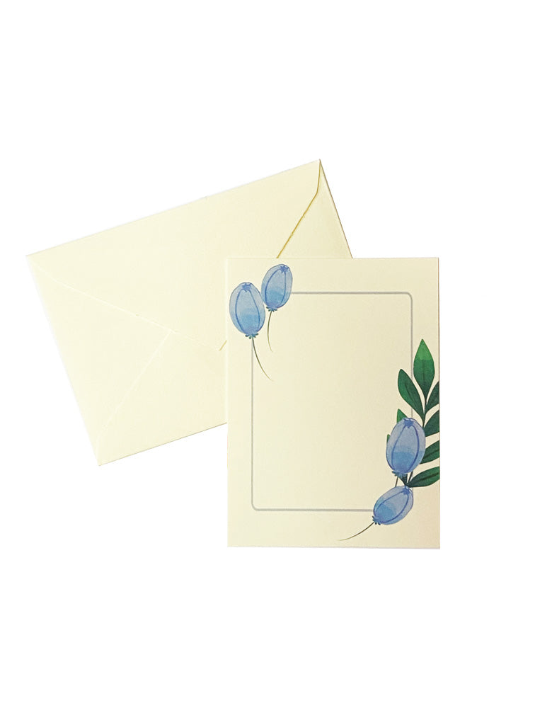 TARJETAS CON SOBRE MINI BALLON FLOWER (SET DE 5) 9X6 CMS SLL008BF