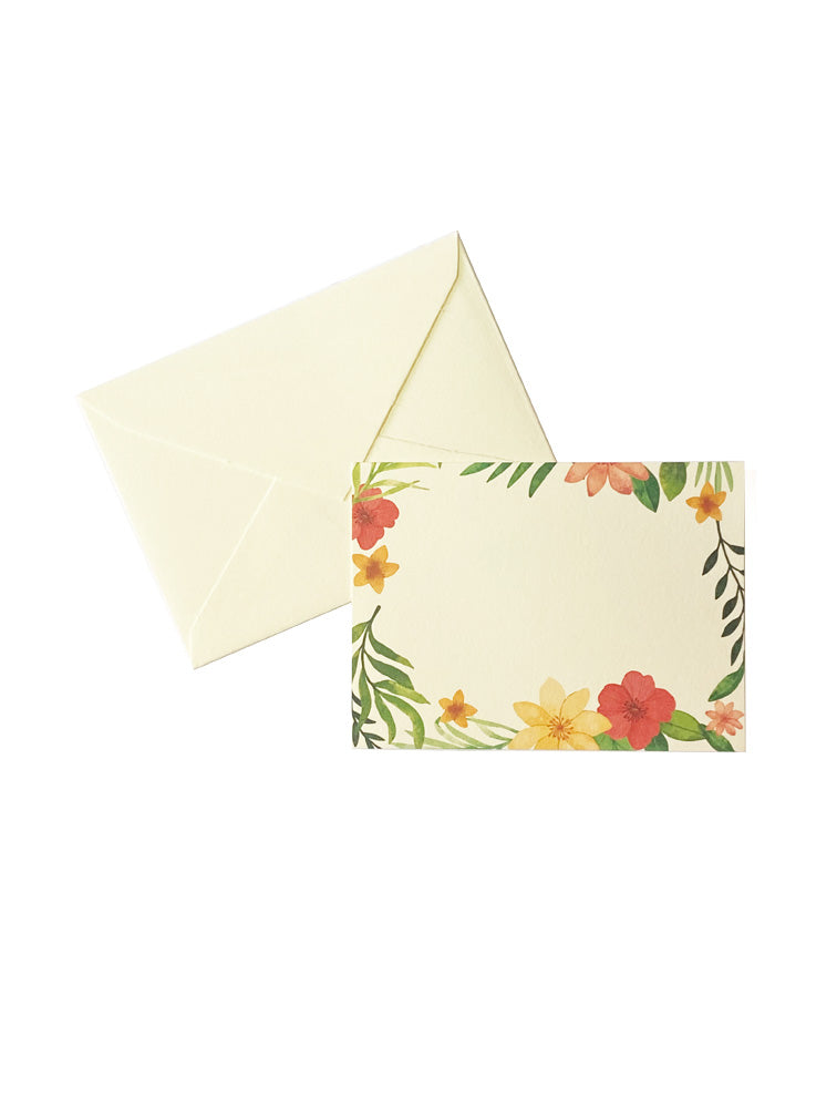 TARJETAS CON SOBRE MINI HIBISCUS (SET DE 5) 9X6 CMS SLL008HI