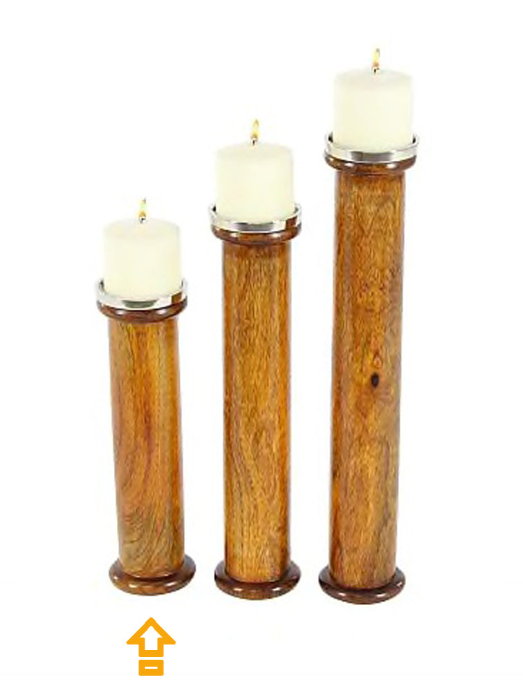 CANDELABRO CHICO ALTO DE MADERA X6660CH