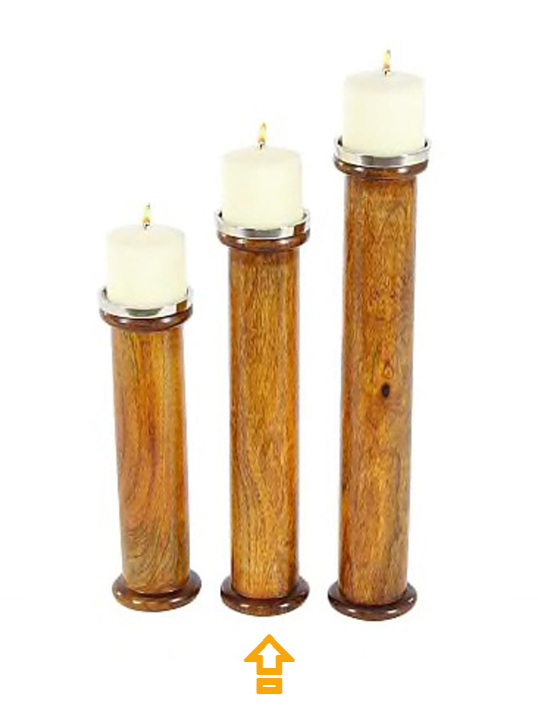 CANDELABRO MEDIANO ALTO DE MADERA X6660ME