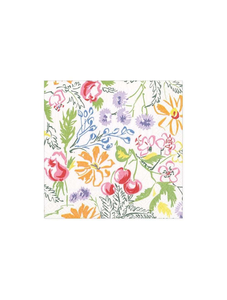 SERVILLETA COCKTAIL CERISE FLORAL X7330