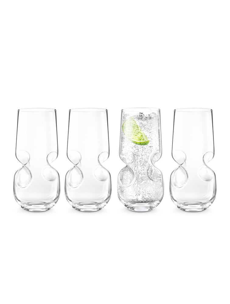 SET DE 4 VASOS DE VIDRIO SWIRL X7516