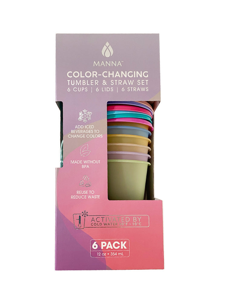 SET 6 VASOS QUE CAMBIAN DE COLOR 12 OZ VERDE X7826