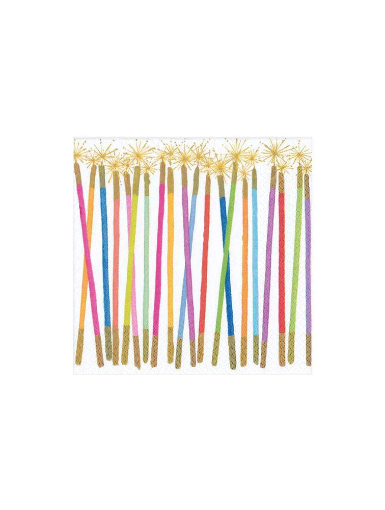 SERVILLETA DE COCKTAIL CANDLES WHITE MULTI X7914