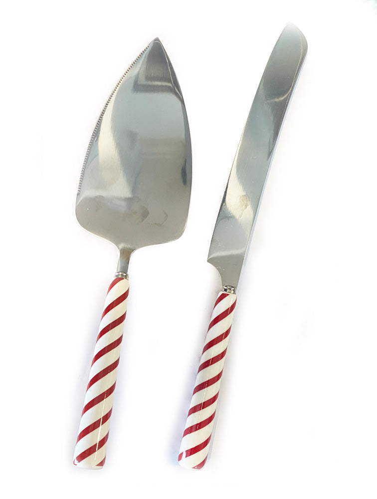 CUBIERTOS PARA TORTA S2 CANDY CANE X7944