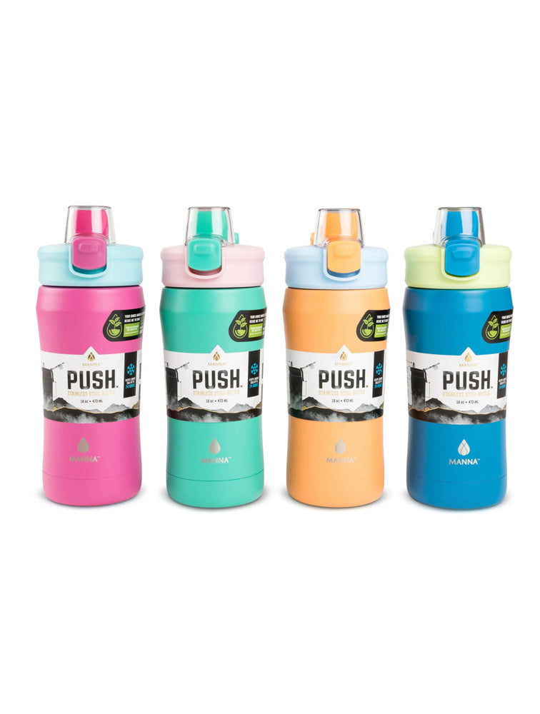 VASO DOBLE PARED O TUMBLER MANNA PUSH 16OZ NARANJA X8070N