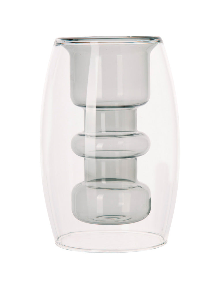 FLORERO VIDRIO 2 TONOS GRIS 6" X8175