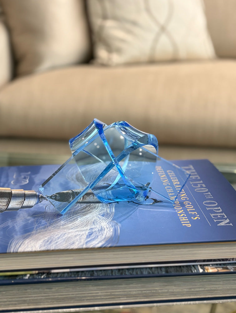 NUDO ACRILICO CHICO CELESTE TRANSPARENTE X8177