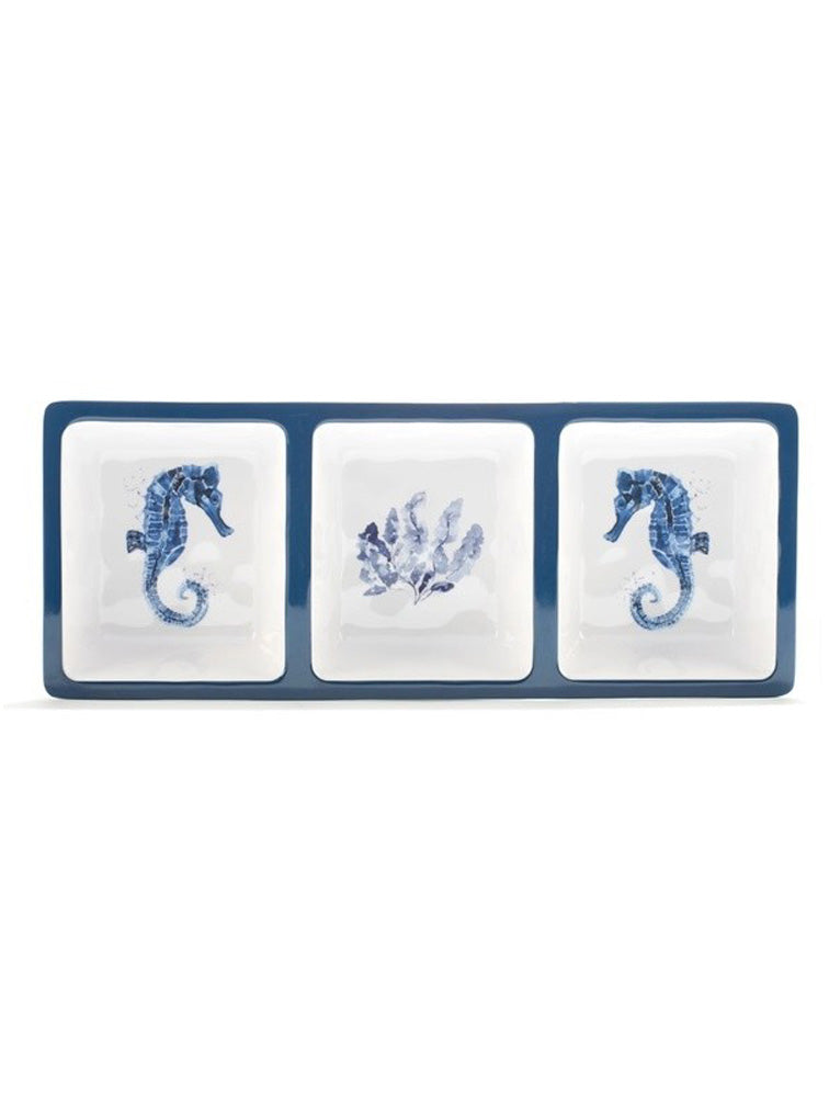 FUENTE 3 DIVISIONES SEA LIFE 14.5"MELAMINE X8198