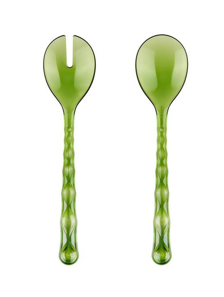 CUBIERTOS DE ENSALADA VANITY VERDES ACRILICO X8221