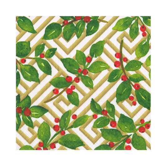 SERVILLETA CENA HOLLY AND FRETWORK WHITE X829148