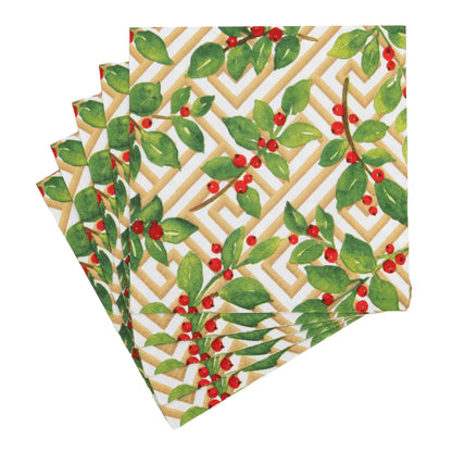 SERVILLETA CENA HOLLY AND FRETWORK WHITE X829148