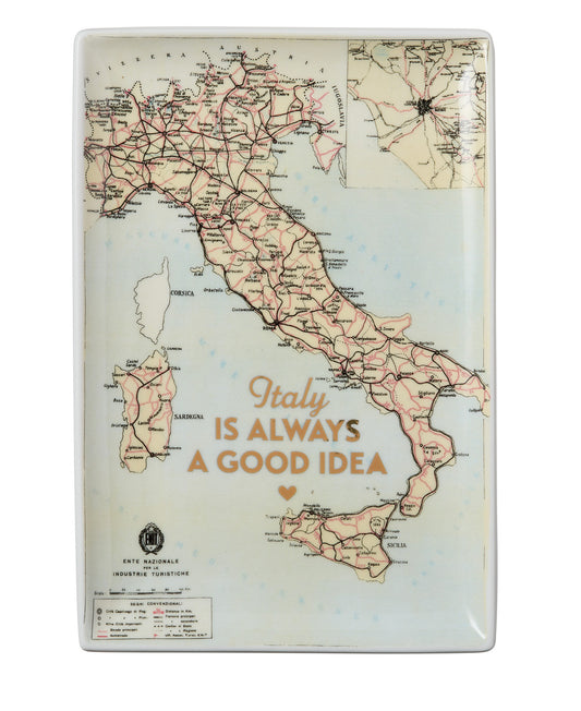 Fuente de porcelana Italy Map X8295