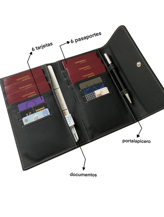 PORTAPASAPORTE X6 NEGRO CAKN029N