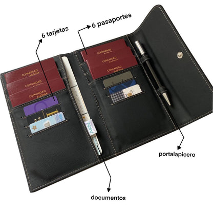 PORTAPASAPORTE X6 PLOMO CAKN029P