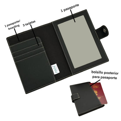 PORTAPASAPORTE X2 PALO ROSA CAKN037K