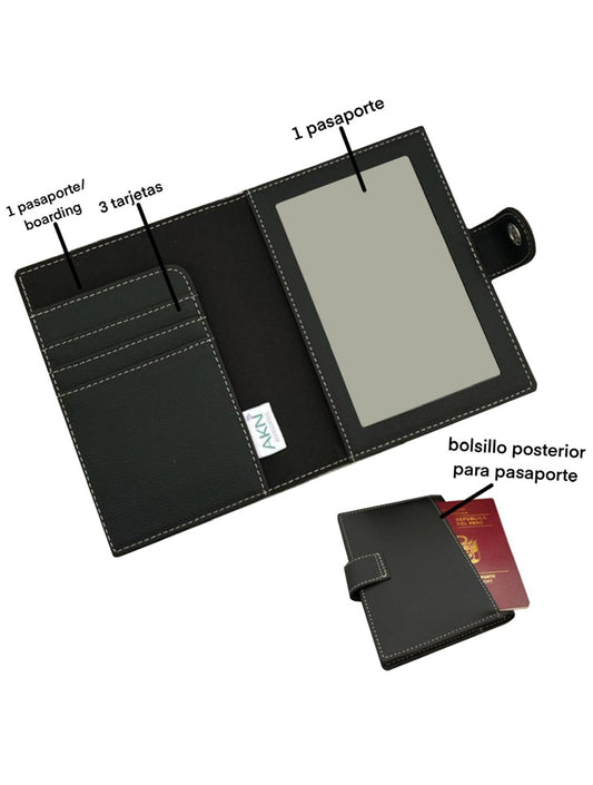 PORTAPASAPORTE X2 NEGRO CAKN037N