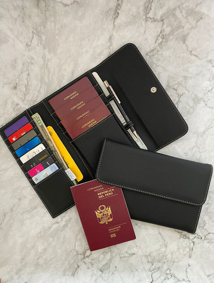 PORTAPASAPORTE X4 NEGRO CAKN038N