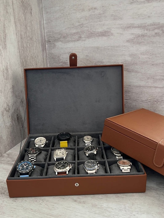 PORTA RELOJES X12 CARAMELO CAKN050C