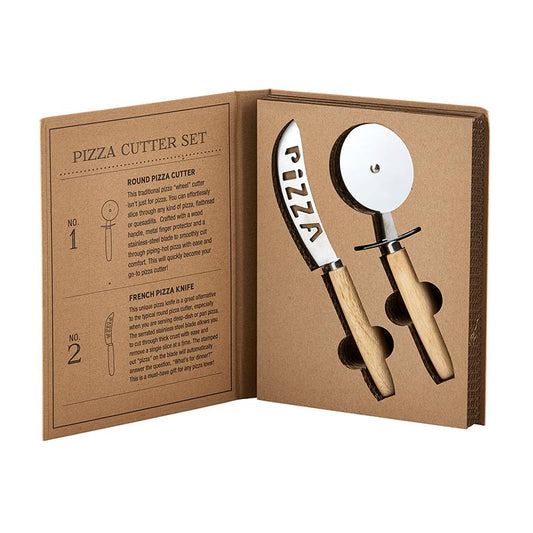 SET DE 2 CUBIERTOS PARA PIZZA EN CAJA X8309