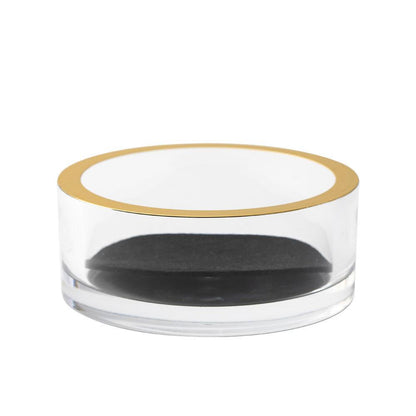 BASE DE ACRILICO CON BORDE DORADO PARA BOTELLA DE VINO X6863