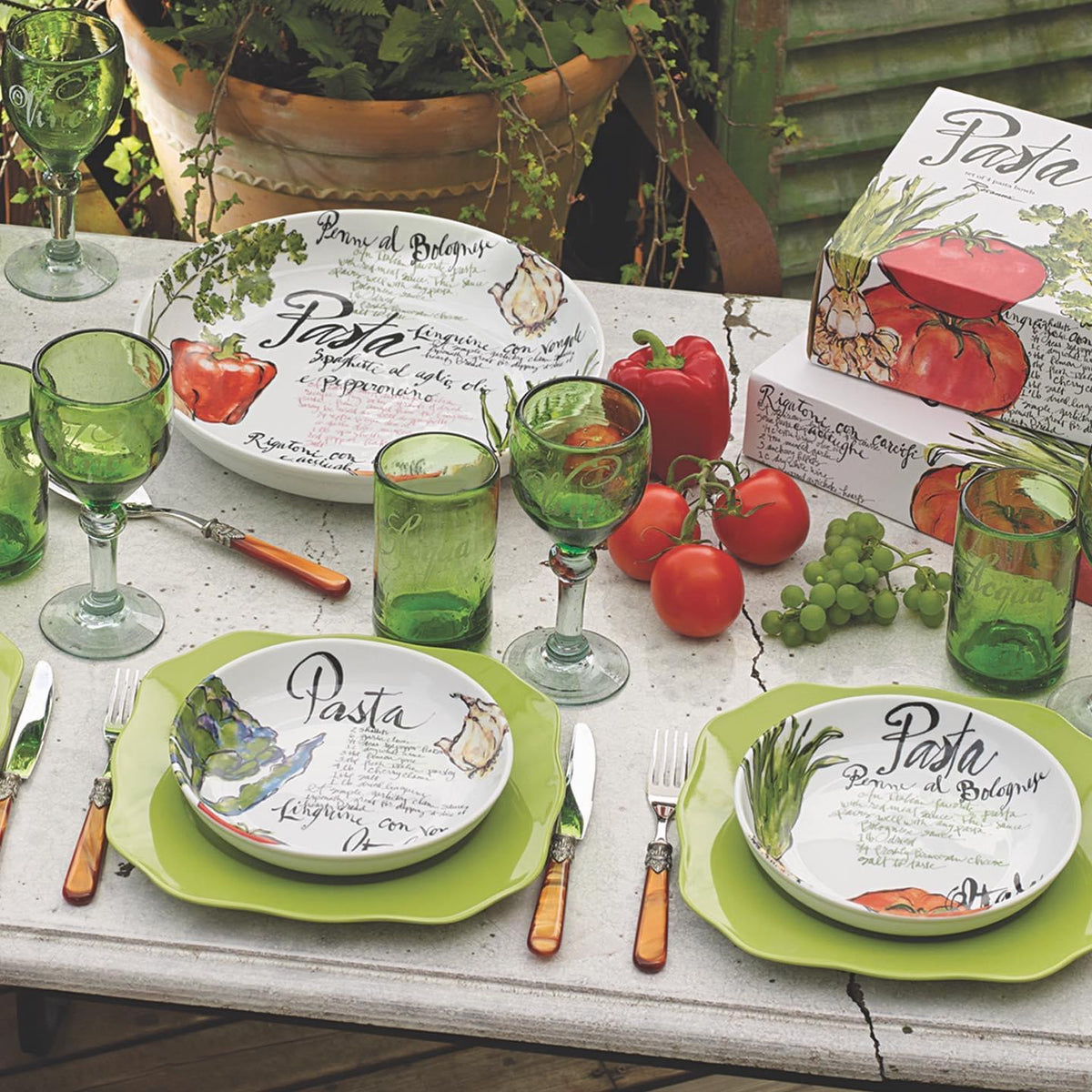 Bowls x4 Pasta Italiana porcelana X8302