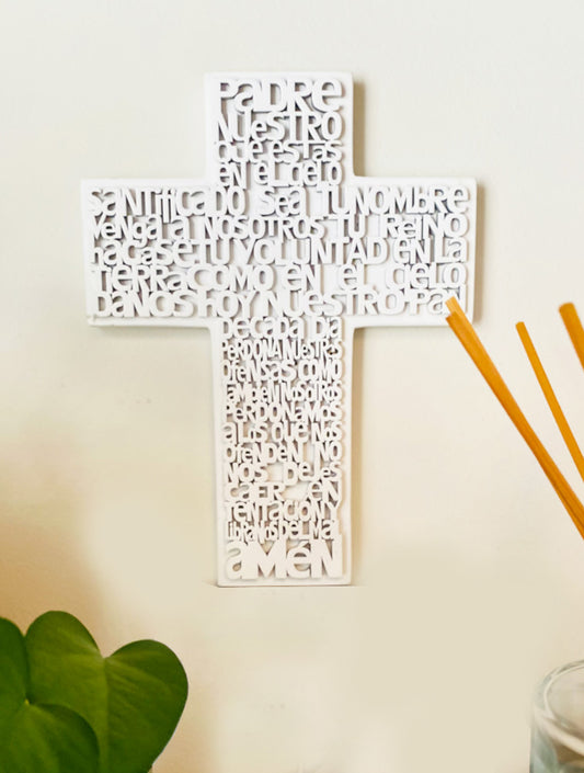 CRUZ PADRE NUESTRO BLANCA N0578B