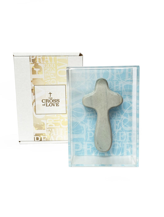 CAJA ACRILICO CRUZ CELESTE LETRAS N0583CL