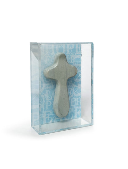 CAJA ACRILICO CRUZ CELESTE LETRAS N0583CL