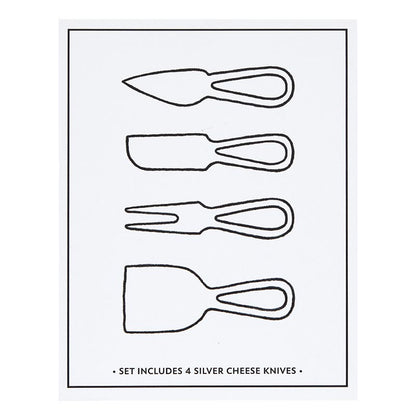 SET 4 CUBIERTOS DE METAL PARA QUESO EN CAJA X8310