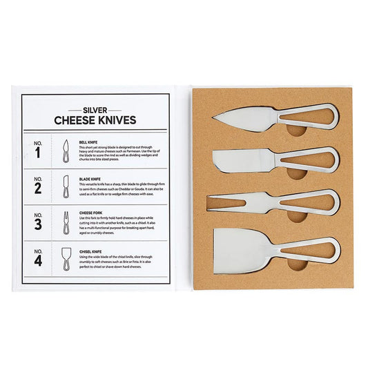 SET 4 CUBIERTOS DE METAL PARA QUESO EN CAJA X8310