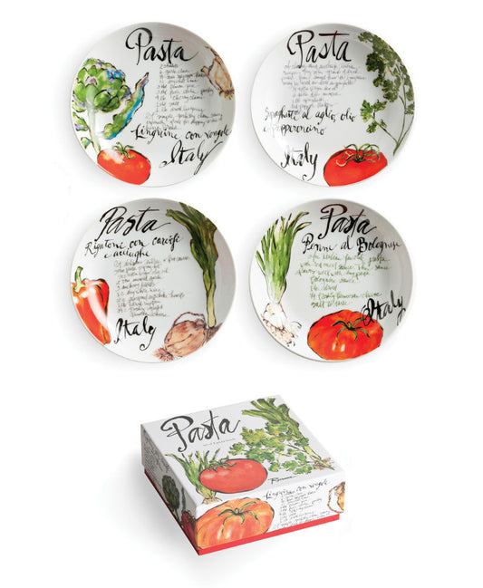 Bowls x4 Pasta Italiana porcelana X8302