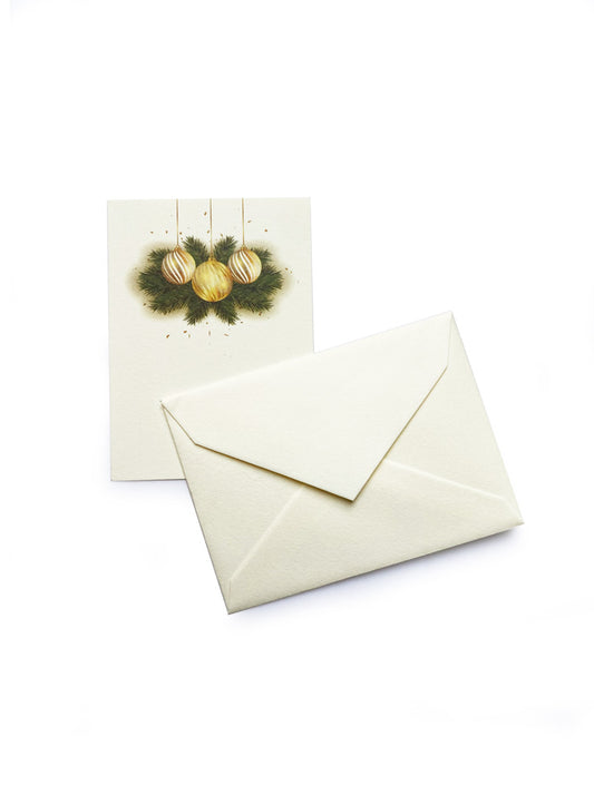 TARJETAS CON SOBRE MINI NAV BOLA DORADA (SET DE 5) 9X6 CMS SLL007BD