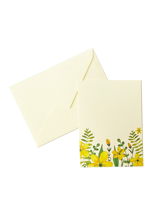 TARJETAS CON SOBRE MINI CASSIA AMARILLA (SET DE 5) 9X6 CMS SLL008CA
