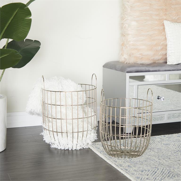 CANASTA DE METAL PLATEADA MEDIANA X6652ME