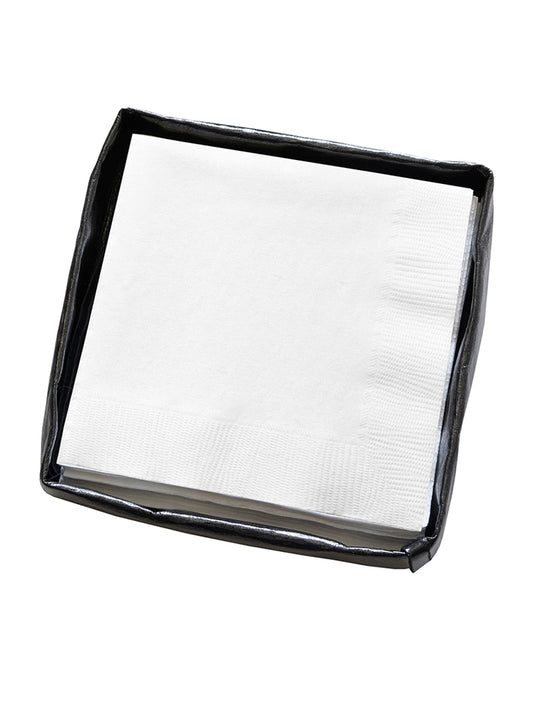 SERVILLETERO NEGRO DE PAPEL TRATADO CON 20 SERVILLETAS COCKTAIL X6760