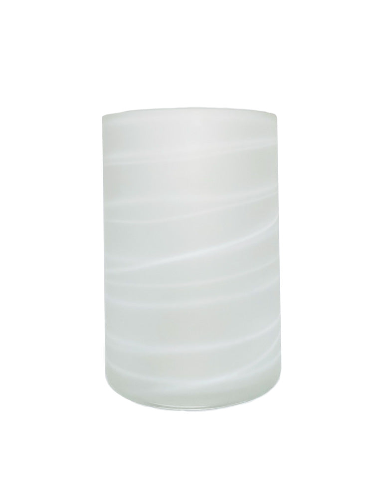 FLORERO DE VIDRIO MEDIANO BLANCO X6970