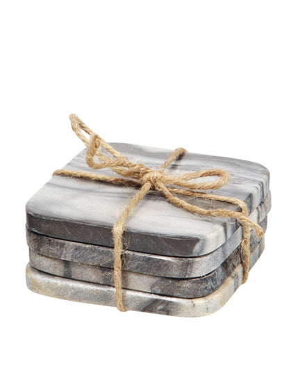 SET DE 4 POSA VASOS DE MARMOL CUADRADOS X7008