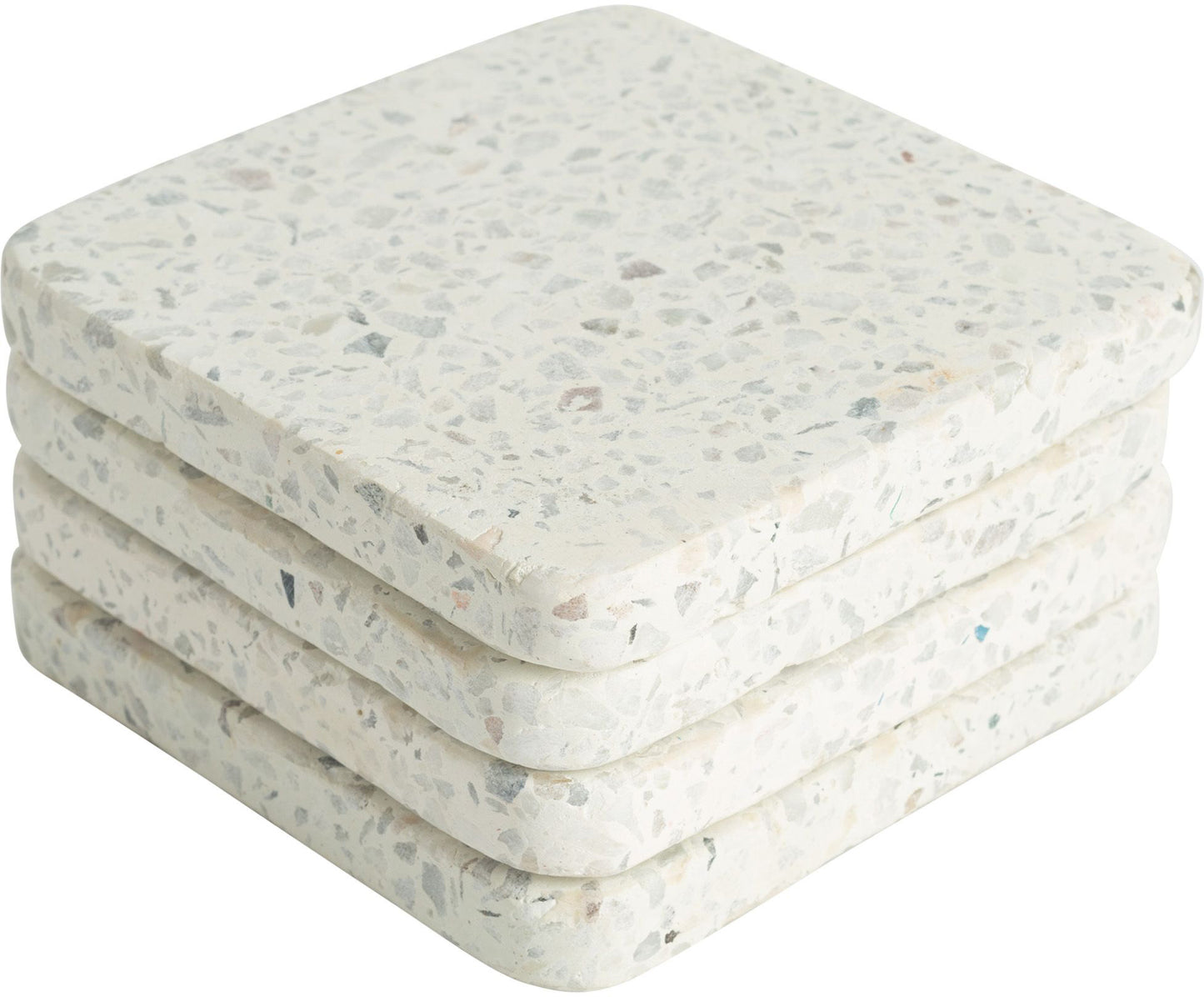 SET DE 4 POSA VASOS DE TERRAZZO X7009