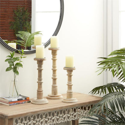 CANDELABRO DE MADERA GRANDE X7180G