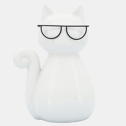 ESCULTRA PORCELANA GATO CON LENTES X7255