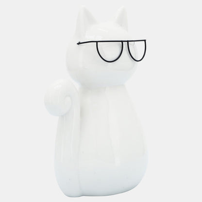 ESCULTRA PORCELANA GATO CON LENTES X7255