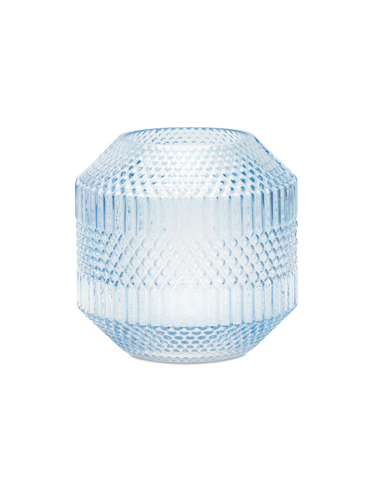 FLORERO DE VIDRIO CELESTE MEDIANO X7491